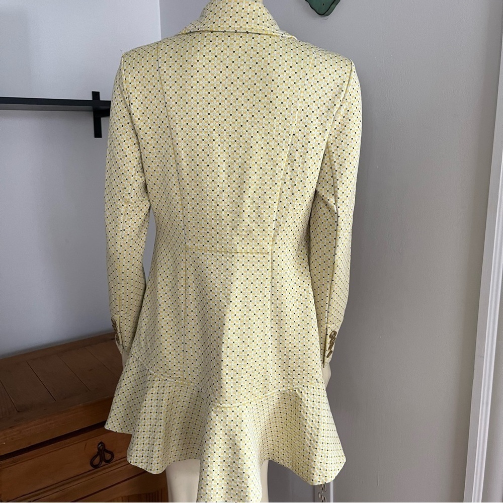 Cabi Women’s Hobnob Topper Jacket Swing Coat Daffodil Yellow Geometric Design S - Picture 7 of 15